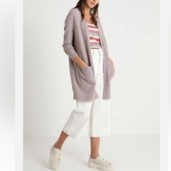 Madewell Kent Cardigan Sweater in Coziest Wool Yarn Heather Purple M - Picture 1 of 16